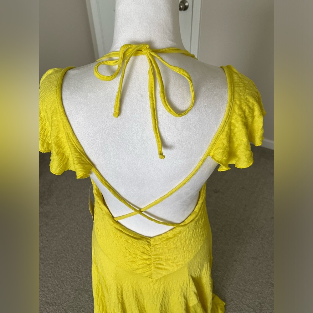 NWT Free People Louisa Maxi Dress in Golden Kiwi Size Medium - Picture 8 of 12